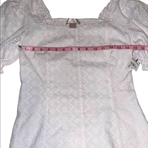 Rachel Parcell Puff Sleeve White Eyelet Top Size Small NWT - Picture 8 of 12